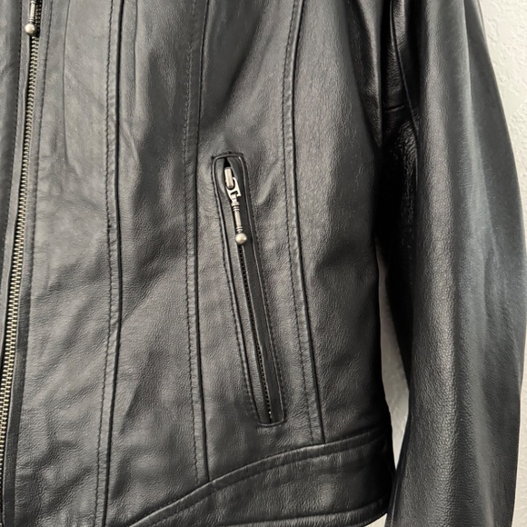 Harley Davidson Women’s Genuine Leather Riding Jacket 2009 Black medium - Picture 4 of 16